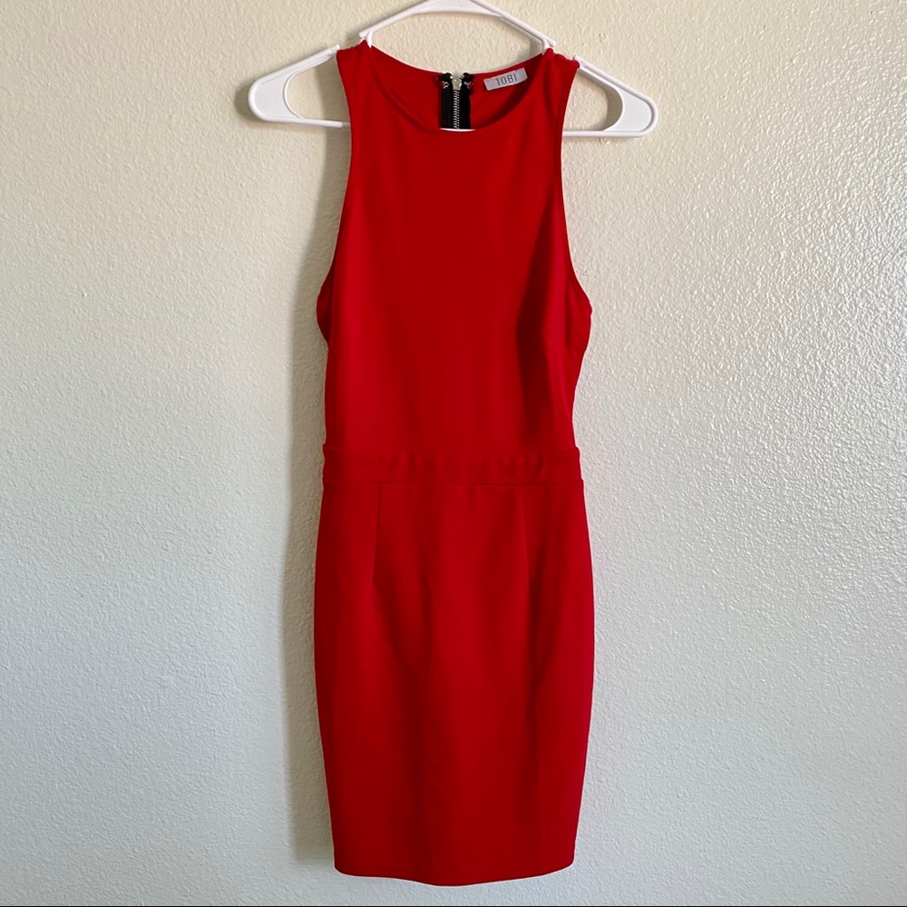 Tobi Red Halter Bodycon Dress